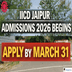 IICD Jaipur Admissions 2026 Begins; Apply by March 31 @iicd.ac.in